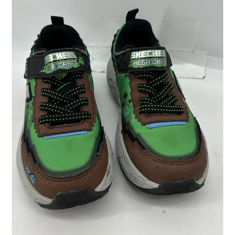 Skechers Mega-Craft 4K Sneakers Hook And Loop Pixelated Design Kids Size 3